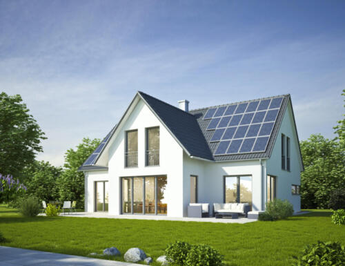 Energie - Haus mit Solaranlage